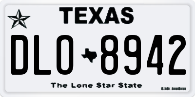 TX license plate DLO8942