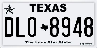 TX license plate DLO8948