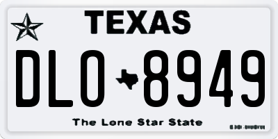 TX license plate DLO8949