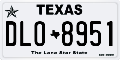 TX license plate DLO8951