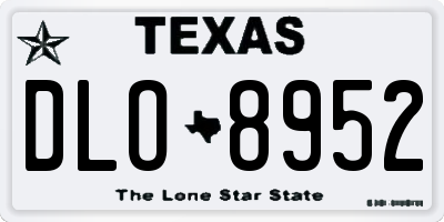 TX license plate DLO8952