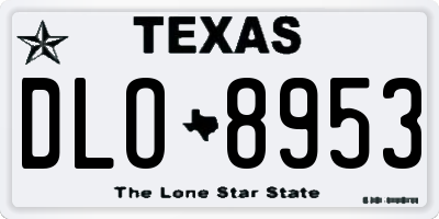 TX license plate DLO8953