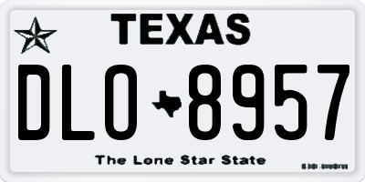 TX license plate DLO8957