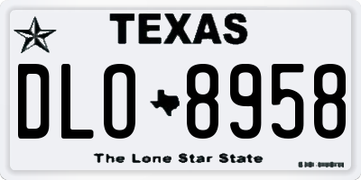 TX license plate DLO8958