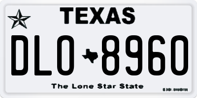 TX license plate DLO8960