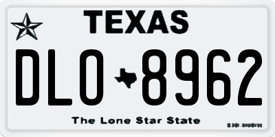TX license plate DLO8962