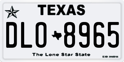 TX license plate DLO8965