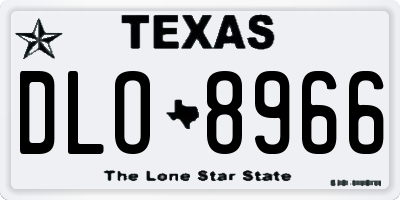 TX license plate DLO8966