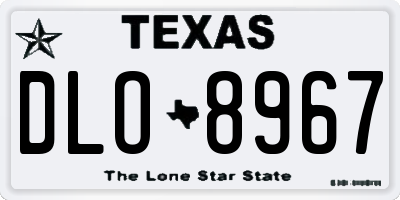 TX license plate DLO8967