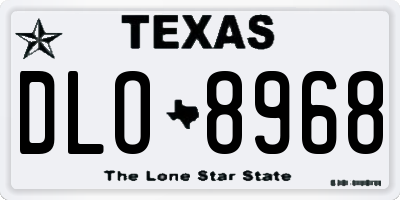 TX license plate DLO8968