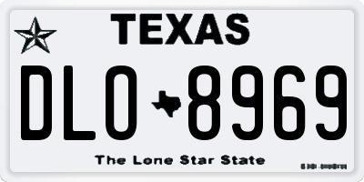 TX license plate DLO8969