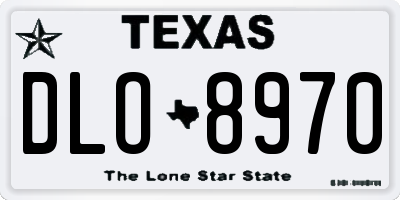 TX license plate DLO8970