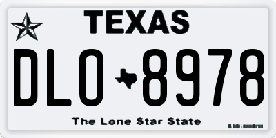 TX license plate DLO8978