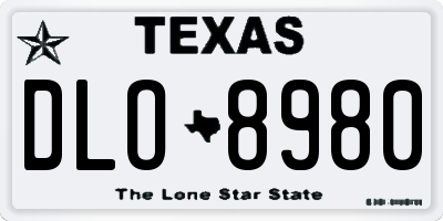 TX license plate DLO8980