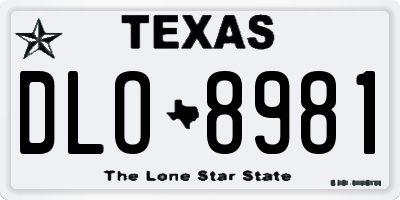 TX license plate DLO8981
