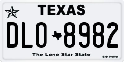TX license plate DLO8982