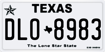 TX license plate DLO8983