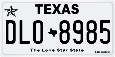 TX license plate DLO8985