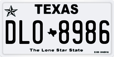 TX license plate DLO8986