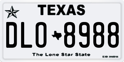 TX license plate DLO8988