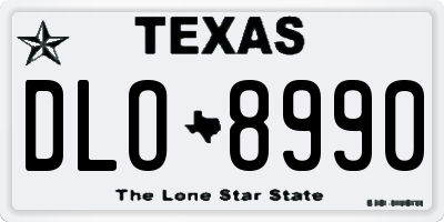TX license plate DLO8990