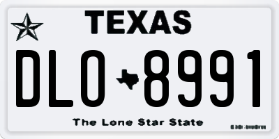 TX license plate DLO8991
