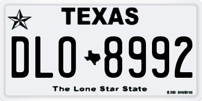 TX license plate DLO8992