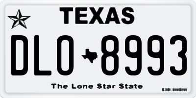 TX license plate DLO8993