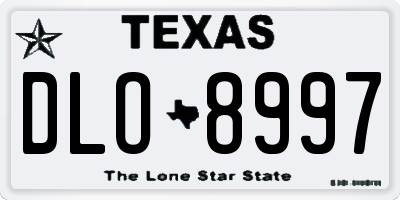 TX license plate DLO8997