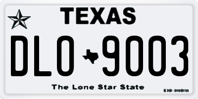 TX license plate DLO9003