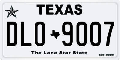 TX license plate DLO9007