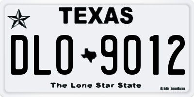 TX license plate DLO9012