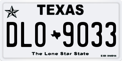 TX license plate DLO9033