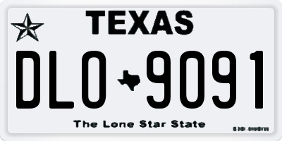 TX license plate DLO9091