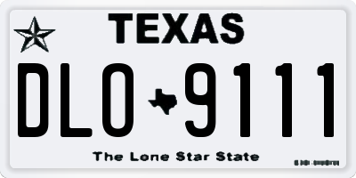 TX license plate DLO9111