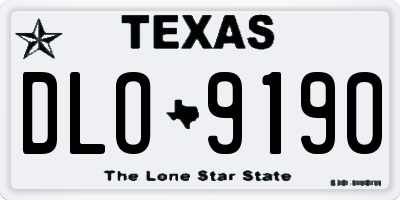 TX license plate DLO9190
