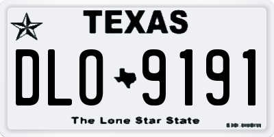 TX license plate DLO9191