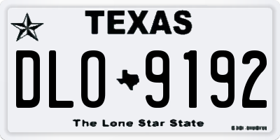 TX license plate DLO9192