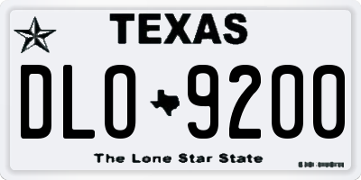 TX license plate DLO9200
