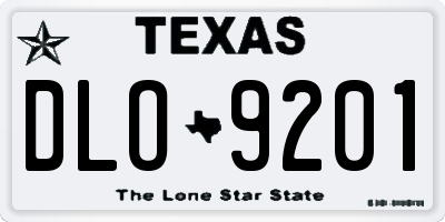 TX license plate DLO9201
