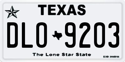 TX license plate DLO9203