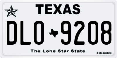 TX license plate DLO9208