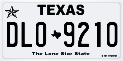 TX license plate DLO9210