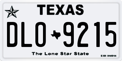 TX license plate DLO9215