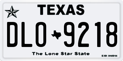 TX license plate DLO9218