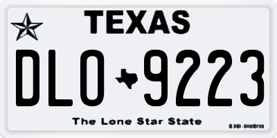 TX license plate DLO9223