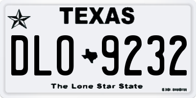 TX license plate DLO9232