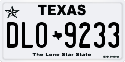 TX license plate DLO9233