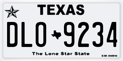 TX license plate DLO9234