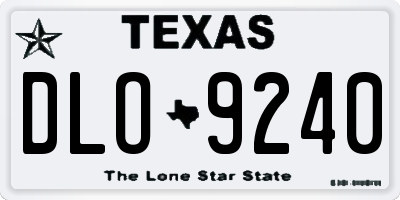 TX license plate DLO9240